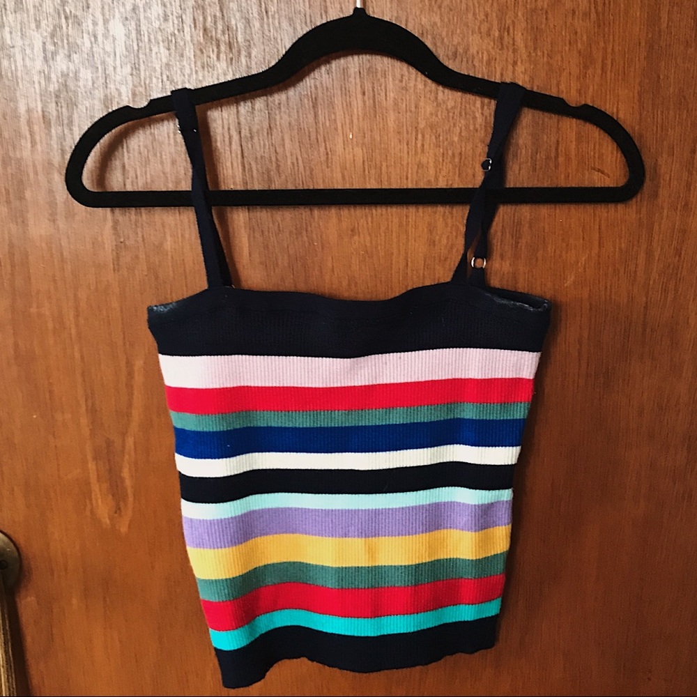 Multicolor Striped Straight-Neck Tank
